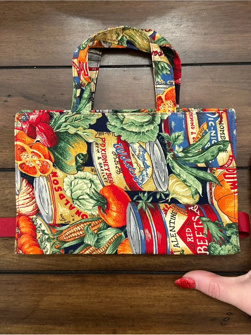 Handmade Garden Harvest Print Small Journal/Book Cover Bag - Multicolor